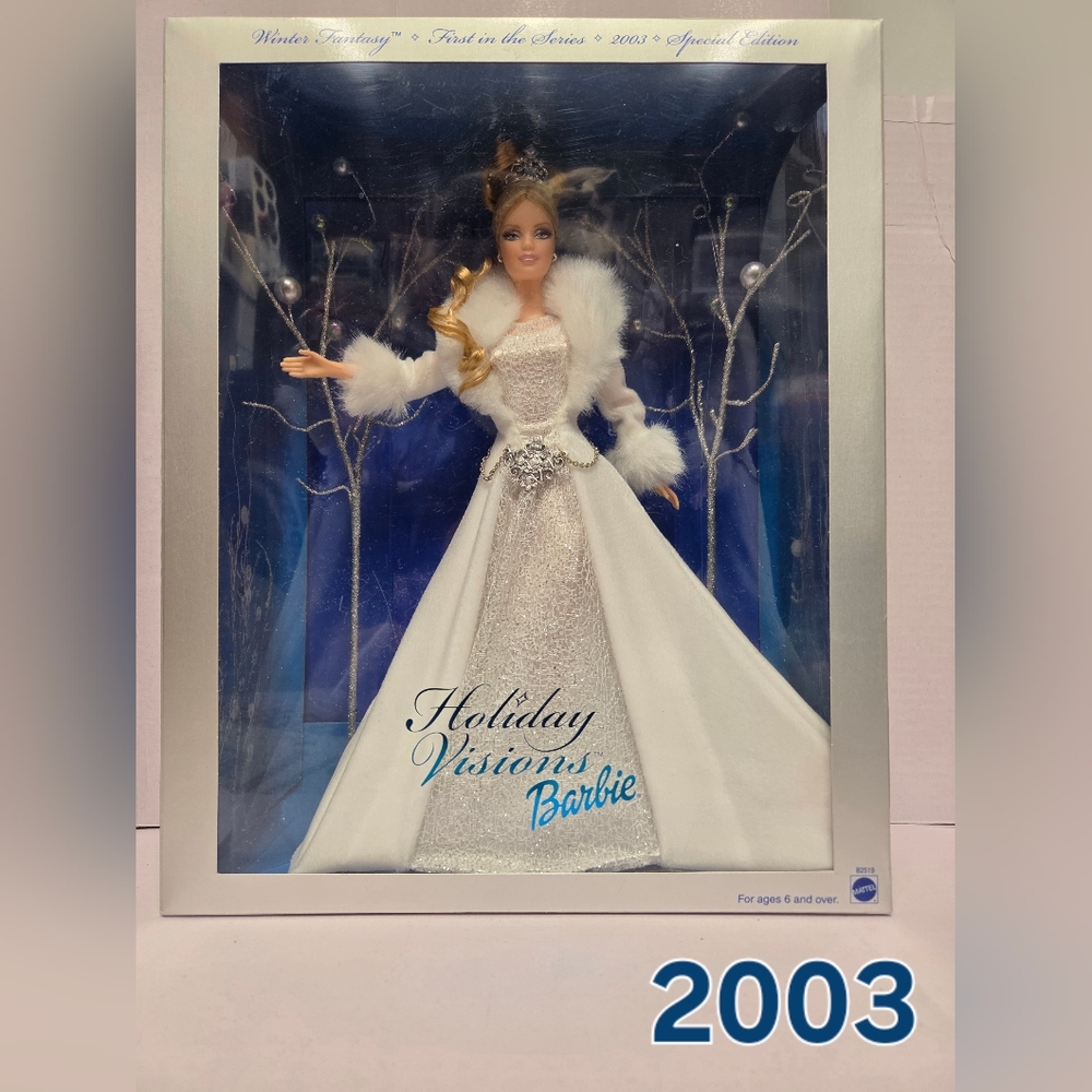 Mattel Holiday Visions Barbie Doll in White 2003